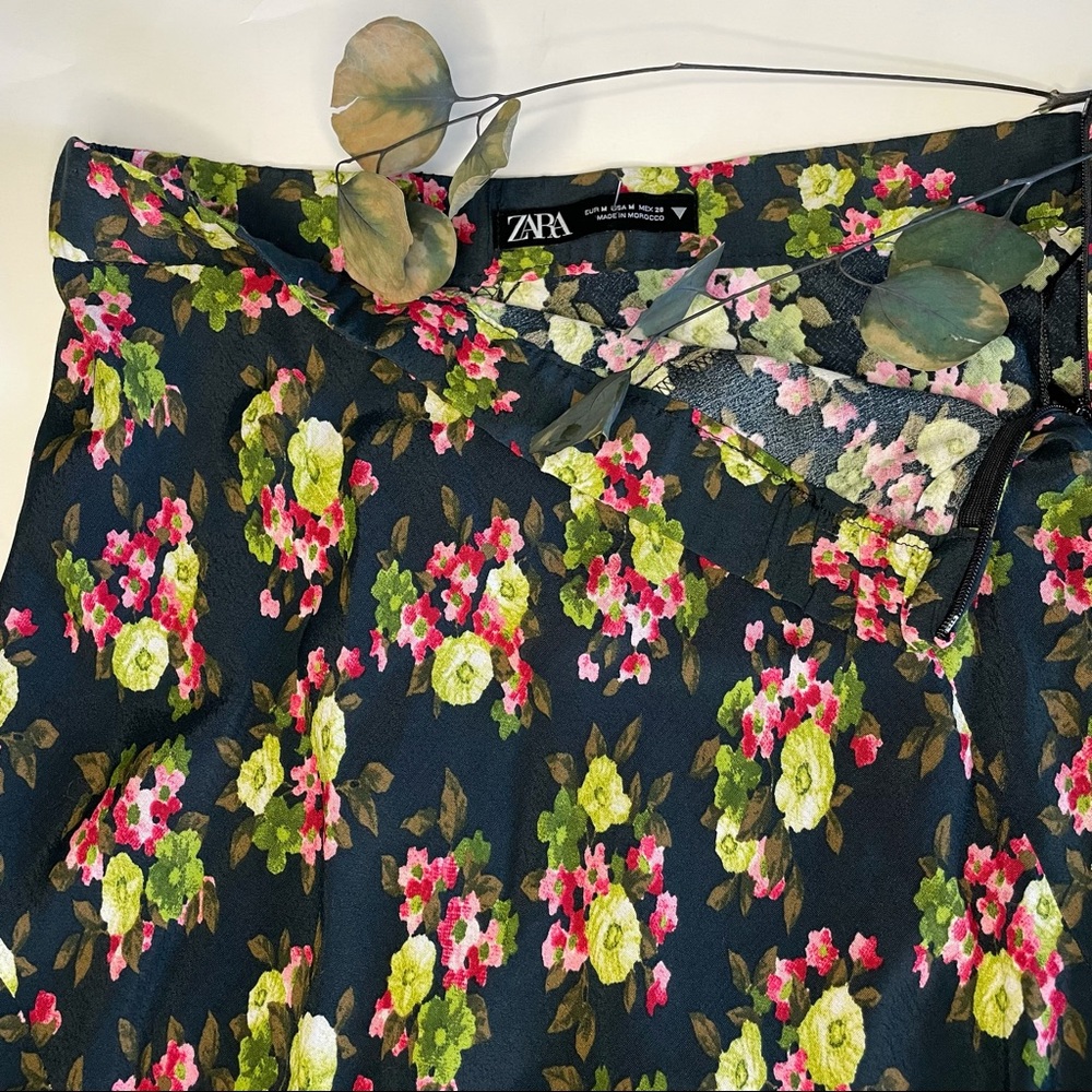 - ZARA black floral maxi skirt. Med